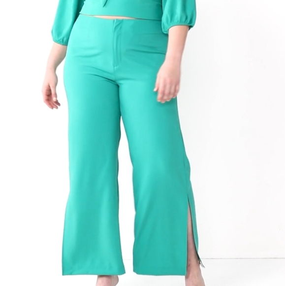 INTEMPO Pants - NWT Women's INTEMPO Slit Higg-Waisted wide-leg pants